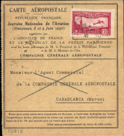 FRANCIA. Tarjeta Circulada Primer Vuelo París - Marruecos, Año 1930. Ida Y Vuelta. Al Dorso Sello... - Other & Unclassified