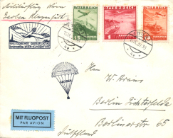 AUSTRIA. Carta Primer Vuelo Viena-Klagenfur Y Primer Salto En Paracaídas (militar). Año 1937. Cat.... - Other & Unclassified
