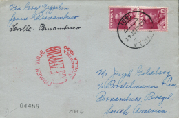 ESPAÑA. Ø 322(2) En Carta Circulada De Sevilla A Pernambuco. Año 1930. Marca Del Vuelo Y Al... - Andere & Zonder Classificatie