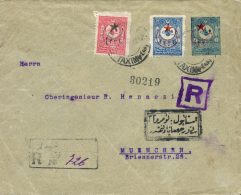 TURQUÍA. Sobre Entero Postal Con Franqueo Adiciona, Circulado Por Certificado En 1916 De Taxim-Pera A... - Other & Unclassified
