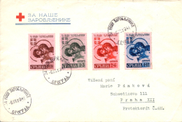 SERBIA. Ocupación Alemana. Tema Cruz Roja. Miche 54/57 En Carta Circulada A Praga, El 6/12/1941 (no Es... - Serbie