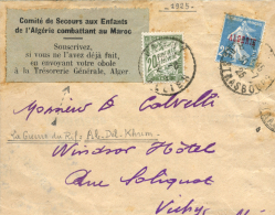 FRANCIA. Carta Circulada Desde Estrasburgo A Vichy Con Sello De Argelia, Con Viñeta Comité Auxilio... - Other & Unclassified