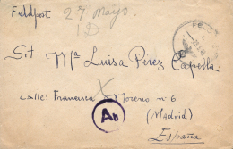 Sobre Circulado Por Feldpost (13704) A Madrid, El 29/5/43. Peso= 15 Gramos. - Covers & Documents