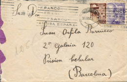 Carta Circulada En Barcelona El Año 1943. Dirigida A La Prisión Celular De Barcelona. Peso= 15... - Covers & Documents