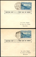757 Y 759 En Sobres 1er. Día. Mat. 15/4/1938. Lujo. Peso= 15 Gramos. - Covers & Documents