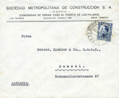 Ø 497A En Carta Circulada De Cádiz A Alemania El Año 1931. Mat. "BUZONES - VAPORES -... - Covers & Documents