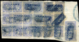 107 (20) Sobre Fragmento De Carta. Matasellos Azul Tipo Prueba, De Madrid. Raro. Peso= 15 Gramos. - Covers & Documents