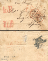 1853. Carta De Dublín A Jerez De La Frontera. Circulada Vía Francia. Al Dorso Marca De Écija... - Covers & Documents
