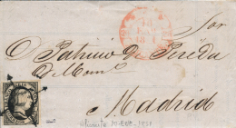 6 En Carta De Alicante A Madrid, El 10/1/1851. Muy Bonita. Peso= 15 Gramos. - Covers & Documents