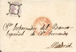 2. 1850 (1 DIC).SEVILLA A Madrid. Mat. Araña. Pieza De Lujo. Cert. Sempere-AIEP. Cat. 2125 €. Peso= 15... - Covers & Documents