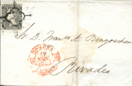 1A (tipo 18) En Carta De A Coruña A Rivadeo, El 17/11/1850. Peso= 15 Gramos. - Covers & Documents