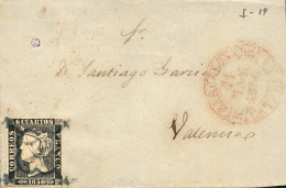 1 Sobre Frontal Circulado A Valencia, El 11/5/1850. Peso= 15 Gramos. - Covers & Documents