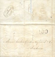 1844. Carta De Norfolk A Madeira. Marca Del Encaminador "JOHN CLEMENS AND Cº / MALAGA". Muy Raro. Peso= 15... - Covers & Documents