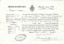 1862. Recibo De Bagaje De Manresa. Peso= 15 Gramos. - Lettres & Documents