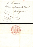 1812. Carta Circulada Por Correo Interior De Puigcerdà. Al Dorso Marca "COMISSAIRE DES GUERRES / SAIN" En... - War Stamps