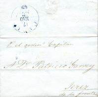 D.P. 26. 1839. Carta De Cádiz A Jerez De La Frontera. Manuscrito "Por El Ordinº Capitán", Del... - ...-1850 Prephilately