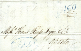 D.P. 20. 1839. Carta De Alicante A Portugal. Marca Compañía Estuc De Navegación. Rara. Peso=... - ...-1850 Prephilately