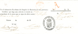 D.P. 16. S/f. Plica Completa Con Marca "A" De Abono De Orense. Muy Bonita. Circulada A Coruña. Peso= 15... - ...-1850 Prephilately