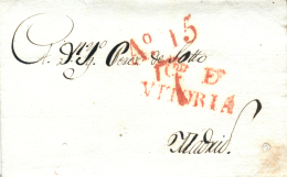 D.P. 10. 1831. VITORIA A Madrid. Marca CD DE/ VITORIA (PE 21). Rara. Peso= 15 Gramos. - ...-1850 Voorfilatelie