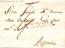 D.P. 10. 1797. VILLARREAL A Azpeitia. Marca VICTORIA (PE3). Preciosa Y Muy Rara. Peso= 15 Gramos. - ...-1850 Prephilately
