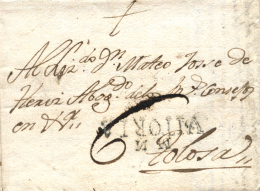 D.P. 10. 1800. MONDRAGON A Tolosa. Marca MN/VIZCAYA (PE 4). Rara. Peso= 15 Gramos. - ...-1850 Prephilately