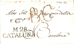 D.P. 5. 1821. Carta De Mora La Nova A Barcelona. Lujo. Peso= 15 Gramos. - ...-1850 Prephilately