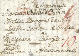 D.P. 5. Cata Circulada De Barcelona A Suiza, El Año 1827. Peso= 15 Gramos. - ...-1850 Prephilately