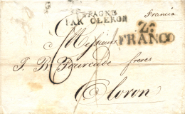 D.P. 4. 1824. Carta De Zaragoza A Francia. Bonita. Peso= 15 Gramos. - ...-1850 Vorphilatelie