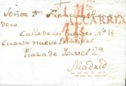 D.P. 2. 1846. Carta De Vallfermoso De Las Monjas (Guadalajara) A Madrid. Marca De Hita P.E. 2 En Rojo. Rara. Peso=... - ...-1850 Préphilatélie