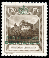 LIECHTENSTEIN. SERVICIO. ** 1/8. Lujo. Certificado CMF. Cat. 1200 €. Peso= 15 Gramos. - Andere & Zonder Classificatie