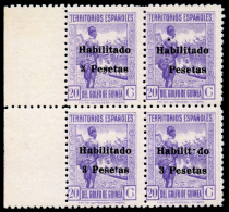 GUINEA. ** 267hpa(2) Y 267(2). Bloque De 4 (2 Valores Superiores Sin '3' Y Un Valor Inferior Sin 'a'). Raros. Cat.... - Guinée Espagnole