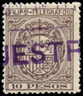 FILIPINAS. TELEGRAFOS. ** 48/58. Marca "MUESTRAS / MINISTERIO DE ULTRAMAR" En Violeta. Preciosa Y Muy Rara. Peso=... - Filippijnen