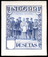 1929. Prueba De Estado Del Grabado En Papel Cartón. Impreso En Azul. Sin Cifra En El Cartucho. Inapreciable... - Unused Stamps