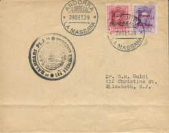 2 Y 5 En Carta Con Mat. De La Massana 29/9/29. No Circulado. Muy Raro. Peso= 15 Gramos. - Unused Stamps