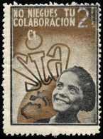 SIA. 2 Ptas. G.G. 579. Ligeramente Matasellada, Pero Con Goma. Peso= 15 Gramos. - Spanish Civil War Labels