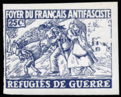 Foyer Du Français. 25 Cts. G.G. 949. 4 Valores Distintos Colores. Sin Dentar. Nuevas Sin Fijasellos. Raras.... - Spanish Civil War Labels