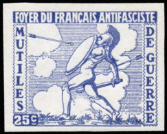 Foyer Du Français. G.G. 948. 4 Colores Diferentes. Sin Dentar. Nuevas Sin Fijasellos. Peso= 15 Gramos. - Spanish Civil War Labels