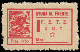 FETE. 50 Cts. G.G. 834. Rarísima. Peso= 15 Gramos. - Spanish Civil War Labels