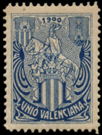 VALENCIA. 1900. Unió Valenciana. Conjunto De 10 Distintas Viñetas. Nathan V-8. Peso= 15 Gramos. - Spanish Civil War Labels