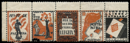 CATALUNYA. 1932. Palestra. Sin Valor. Tira De 5 Sellos. Nathan C-67. Peso= 15 Gramos. - Spanish Civil War Labels