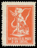 CATALUNYA. 1900ca. La Vida Es El Preu D'un Ideal. Nathan C-61. Raro. Peso= 15 Gramos. - Spanish Civil War Labels