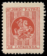 CATALUNYA. 1900ca. St. Jordi Patró / De Catalunya. 4 Distintas Viñetas. Nathan C-28. Peso= 15 Gramos. - Spanish Civil War Labels