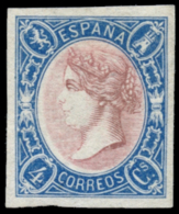 (*) 75P. 4 Ctos. Ensayo Sin Dentar En Color Azul Y Rosa En Lugar De Azul. Papel Delgado. Gálvez 326. Muy... - Errors & Oddities