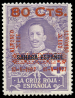 * 394. Cruz Roja Colonias. 80 Cts. Invisible Señal De Fijasellos. Cat. 64 €. Peso= 15 Gramos. - Autres & Non Classés