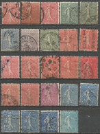 France - F1/212 - Type Semeuse Lignée - N°129 Type 1 - 3 Obl. - 1903-60 Semeuse A Righe