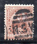 T1744 - NEW SOUTH WALES 4 Pence Wmk Crown On  A  Used . Punctured OS. - Gebraucht