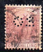 T1752 - NEW SOUTH WALES 1 Shilling  Used . Punctured OS. - Usati