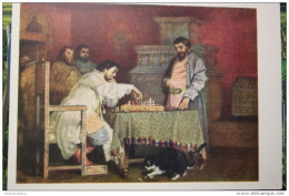 SHVARZ "CHESS GAME" Art PC - 1961 - OLD SOVIET POSTCARD (USSR) - Chess - Échecs - Echecs