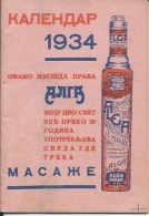 Calendar KA000013 - Alga Susak 1934 - Tamaño Pequeño : 1921-40