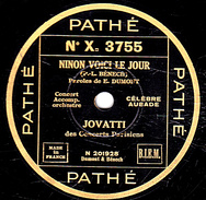 78 T. - 25 Cm - état  B - JOVATTI - MINON VOICI LE JOUR - COMME JE T'AIME - 78 T - Disques Pour Gramophone